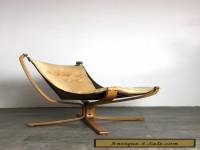 Vintage Mid Century Danish Modern Leather Falcon Sling Chair By Sigurd Ressell 