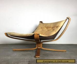 Item Vintage Mid Century Danish Modern Leather Falcon Sling Chair By Sigurd Ressell  for Sale