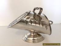 VICTORIAN / EDWARDIAN SILVER PLATE SUGAR SCUTTLE EPBM ca 1900