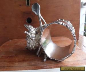 Item Antique Meriden Bird and Wishbone Napkin Ring 0293 Silver Plate Co. USA  for Sale