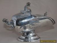 Vintage English Chased/Etched Silver Plate Sugar Scuttle/Salt Pig - Dreadnought