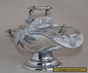 Item Vintage English Chased/Etched Silver Plate Sugar Scuttle/Salt Pig - Dreadnought for Sale