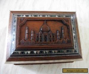 Item Vintage Indian Carved wooden box with ball feet for Sale