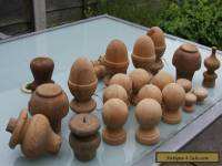 ANTIQUE VICTORIAN & MODERN COLLECTION OF 23 WOODEN KNOBS & FINIALS VARIOUS SIZES