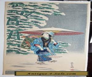 Item AFTER TAKAHASHI SHOTEI-Japanese Woodblock Print for Sale