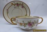 Limoges Vignaud Porcelain Bouillon Cup & Saucer for Sale