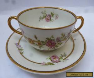 Item Limoges Vignaud Porcelain Bouillon Cup & Saucer for Sale