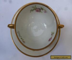 Item Limoges Vignaud Porcelain Bouillon Cup & Saucer for Sale