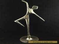 ART DECO SILVER CHROME DANCING DIANA NUDE LADY FIGURE ~ VINTAGE FIGURINE