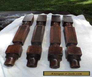 Antique Eastlake Victorian Table Legs Set Of 4, Walnut, 27 In. Long for Sale