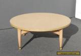 Vintage Danish Mid Century Modern Style Round COFFEE TABLE Peg Leg & Gold Feet for Sale