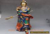 Chinese cloisonne hand-carved statue - Guan Gong for Sale