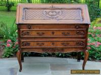 Antique French Oak Louis XV Style Fall Front Writing Desk Bureau Secretary 