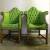 PAIR OF VINTAGE CHIPPENDALE CLUB CHAIRS WITH H SHAPE MAHOGANY FRAMES.  for Sale