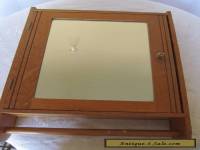 Vintage Medicine Cabinet Wood Antique Medicine Chest Mirror Early Towel Bar OAK 