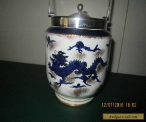 Item Antique Coronaware  S. HANCOCK & SONS Biscuit Barrel EPNS Lid & Handle. "DRAGON" for Sale