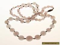 A Chinese Qing Carved Rose Quartz Necklace