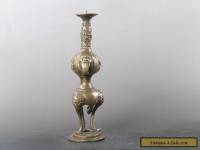 Rare Chinese Hand Carved brass Candlestick C153