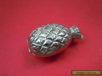 RARE Antique Pill BOX PINEAPPLE ANANAS in Silver plated 