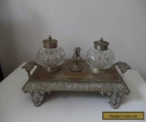 Item Antique/Vintage  Ink Well with Glass Ink Well  for Sale