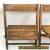 Vintage Antique Snyder Wood Oak Wooden Folding Chairs Set of 4 for Sale