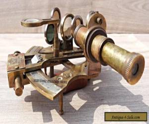 Item Antique Brass Nautical Sextant with wooden Box.. for Sale