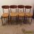 Set of 4 Mid-Century Danish Modern Rope Teak Dining Chairs for Sale