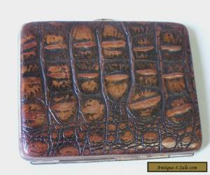 ANTIQUE GENTS CROCODILE & STERLING SILVER WALLET for Sale