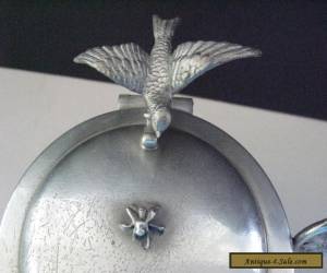 Item Antique Meriden Company Silver Plate Jewelry Casket Box ~Bird Handle & Bee Lid for Sale