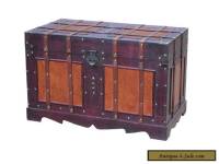 Footlocker Trunk Steamer Antique Style Large Wood Vintage Storage