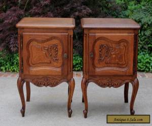 Item Antique French Rococo Oak PAIR Small Side Cabinets End Tables Nightstands for Sale