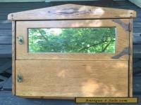 Antique Men's Solid Oak Barbers Shaving Cabinet Mirror, Medicine Cabinet
