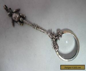 Item Antique Silver Articulated Teddy Bear Miniature Magnifying Glass 9cm for Sale