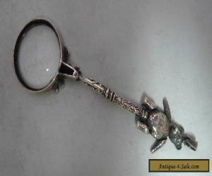 Item Antique Silver Articulated Teddy Bear Miniature Magnifying Glass 9cm for Sale