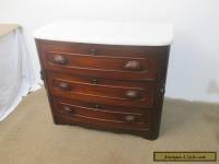57037 Antique Walnut marble top Dresser chest