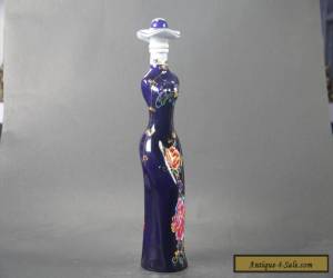 Item  Chinese handmade painting flower cheongsam shape Porcelain vase /Flagon C989 for Sale