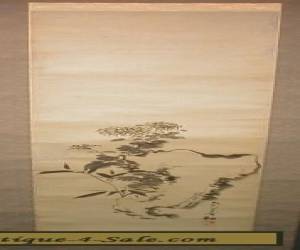 VINTAGE JAPANESE CHRYSANTHEMUM SIGNED SCROLL KAKEJIKU 98 for Sale