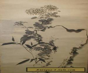 Item VINTAGE JAPANESE CHRYSANTHEMUM SIGNED SCROLL KAKEJIKU 98 for Sale