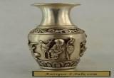 Old Decorated Handwork Tibet Silver Carving Deer & Immortal Noble Vase for Sale