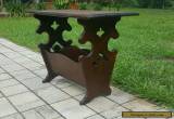 ANTIQUE VINTAGE CARVED Mahogany Magazine Rack End Table Side ACCENT Table   for Sale