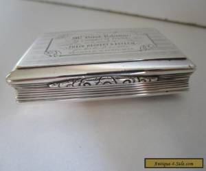 Item Victorian Sterling Silver Snuff Box..Nathaniel Mills..Birmingham 1845.. for Sale