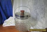 SILVERPLATE AND PRESSED GLASS BISCUIT BARREL WITH BAKELITE HANDLE for Sale