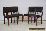 Set of 4 traditional mahogany dining chairs with genuine leather upholstery  for Sale