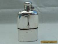 Antique Victorian Birmingham 1898 Hallmarked Silver Bound Glass Hip Flask 