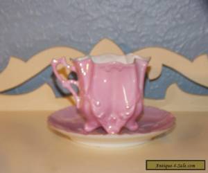 Item Antique Vintage Delicate Luster Pink & Gold Footed Tea Cup & Saucer for Sale