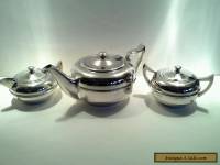 Vintage Art Deco Silverplated Teapot, Sugar Bowl & Creamer