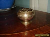 Antique Victorian Brass Pot Pourri Incence Burner  With Detachable Lid an oldie 