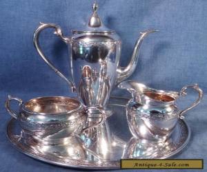 ANTIQUE GORHAM DURGIN STERLING SILVER DEMITASSE SET COFFEE POT, C&S + TRAY 27 OZ for Sale