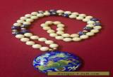ANTIQUE CHINESE CLOISONNE ENAMEL Butterfly Flower Pendant Necklace for Sale