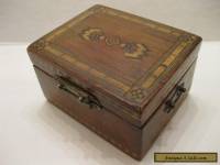 Antique  multi Wooden Wood Inlay Tea Caddy Box